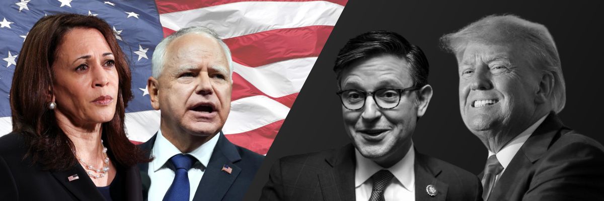 Harris and Walz vs. Johnson and Trump