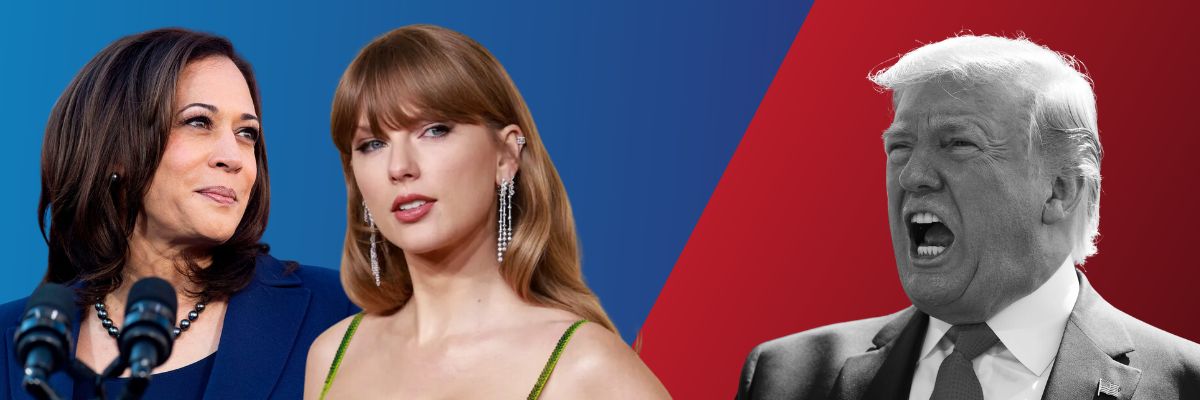 Kamala Harris and Taylor Swift vs. Donald Trump