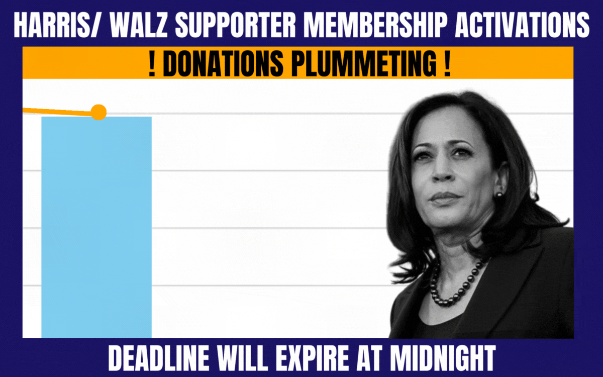 Harris Supporter Membership Activations are PLUMMETING!